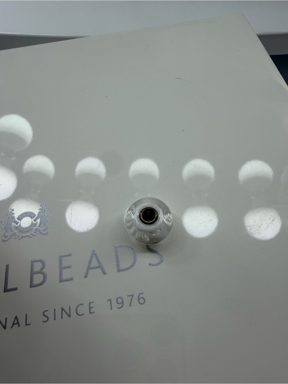 Clear/White Murano Glass Trollbead